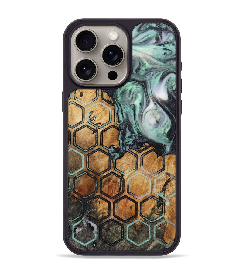 iPhone 15 Pro Max Wood+Resin Phone Case - Freddie (Pattern, 721939)