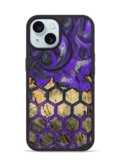 iPhone 15 Wood+Resin Phone Case - Talia (Pattern, 721941)