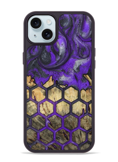 iPhone 15 Plus Wood+Resin Phone Case - Talia (Pattern, 721941)