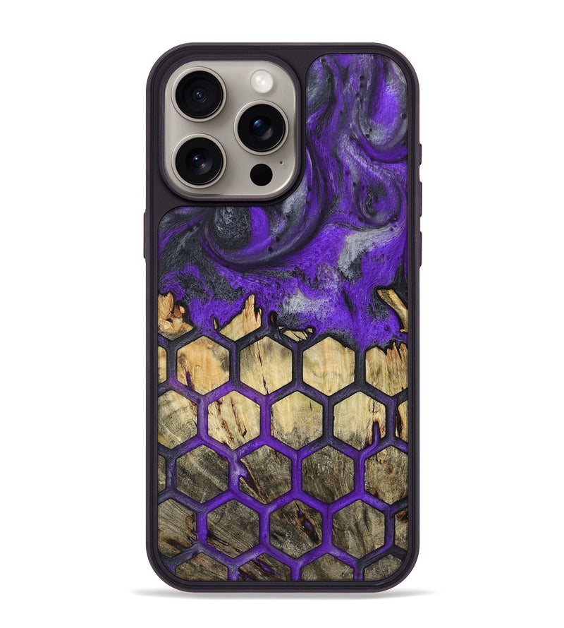 iPhone 15 Pro Max Wood+Resin Phone Case - Talia (Pattern, 721941)