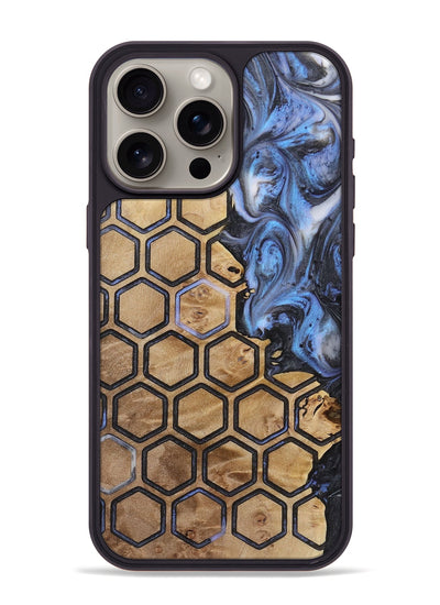 iPhone 15 Pro Max Wood+Resin Phone Case - Caiden (Pattern, 721942)