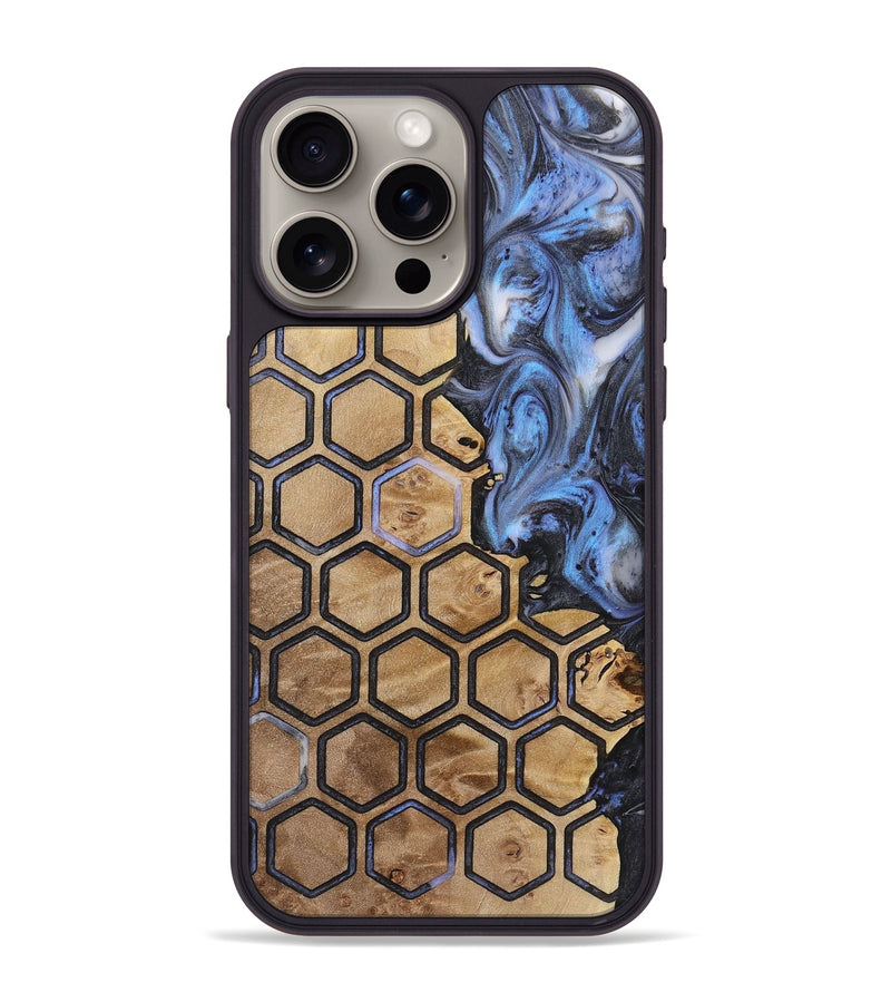 iPhone 15 Pro Max Wood+Resin Phone Case - Caiden (Pattern, 721942)