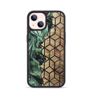 iPhone 14 Wood+Resin Phone Case - Miranda (Pattern, 721944)