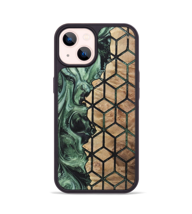 iPhone 14 Wood+Resin Phone Case - Miranda (Pattern, 721944)