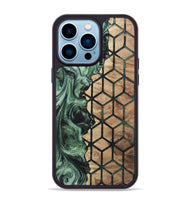 iPhone 14 Pro Max Wood+Resin Phone Case - Miranda (Pattern, 721944)