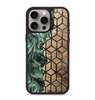 iPhone 15 Pro Max Wood+Resin Phone Case - Miranda (Pattern, 721944)