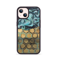 iPhone 14 Wood+Resin Phone Case - Estelle (Pattern, 721945)