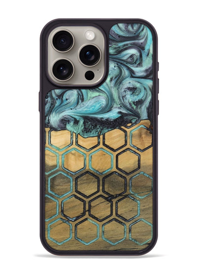 iPhone 15 Pro Max Wood+Resin Phone Case - Estelle (Pattern, 721945)