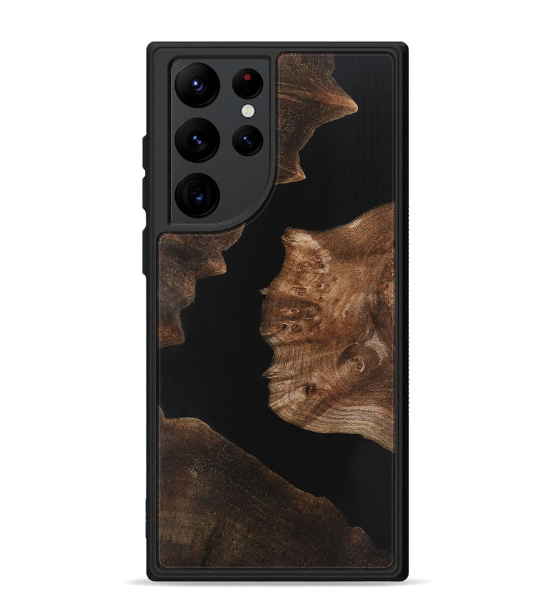 Galaxy S22 Ultra Wood+Resin Phone Case - Farrah (Pure Black, 721971)