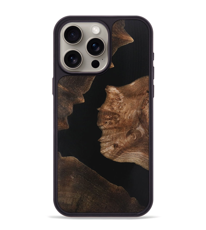 iPhone 15 Pro Max Wood+Resin Phone Case - Farrah (Pure Black, 721971)