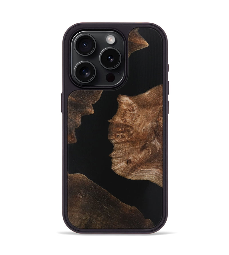 iPhone 15 Pro Wood+Resin Phone Case - Farrah (Pure Black, 721971)