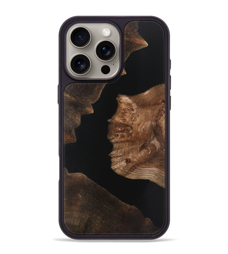 iPhone 16 Pro Max Wood+Resin Phone Case - Farrah (Pure Black, 721971)