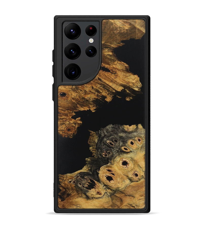 Galaxy S22 Ultra Wood+Resin Phone Case - Danny (Pure Black, 721974)