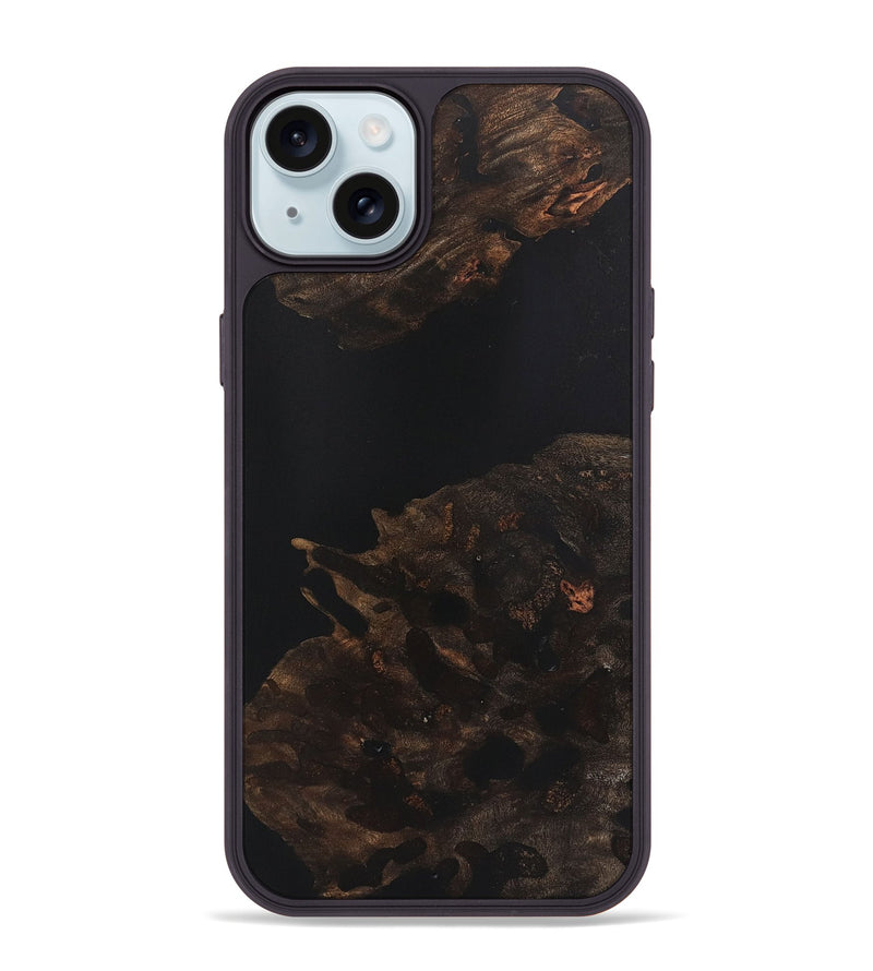 iPhone 15 Plus Wood+Resin Phone Case - Cory (Pure Black, 721976)