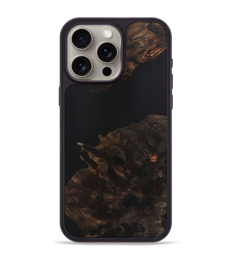 iPhone 15 Pro Max Wood+Resin Phone Case - Cory (Pure Black, 721976)