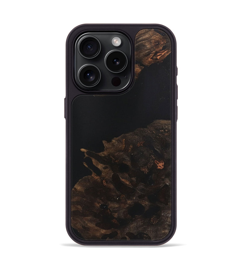 iPhone 15 Pro Wood+Resin Phone Case - Cory (Pure Black, 721976)