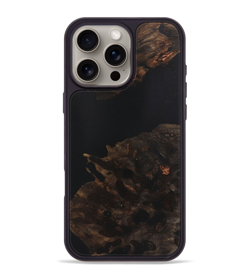 iPhone 16 Pro Max Wood+Resin Phone Case - Cory (Pure Black, 721976)