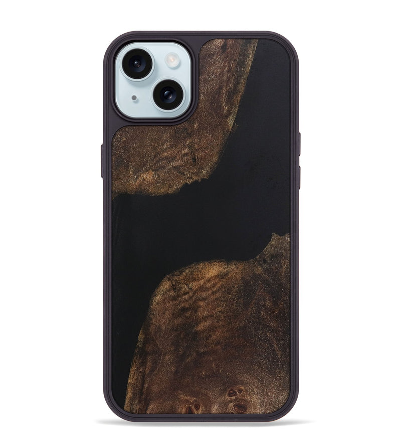 iPhone 15 Plus Wood+Resin Phone Case - Tierra (Pure Black, 721978)