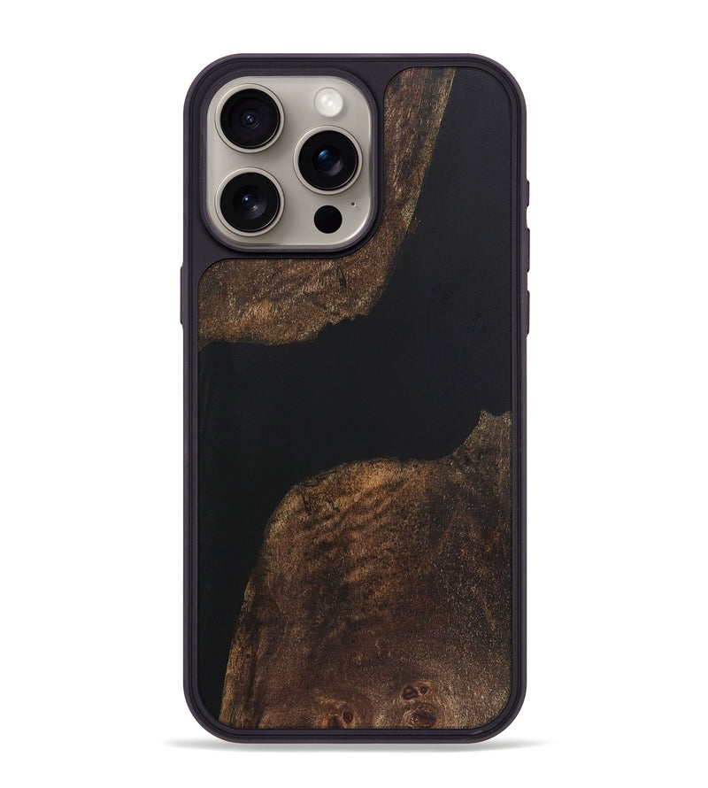 iPhone 15 Pro Max Wood+Resin Phone Case - Tierra (Pure Black, 721978)