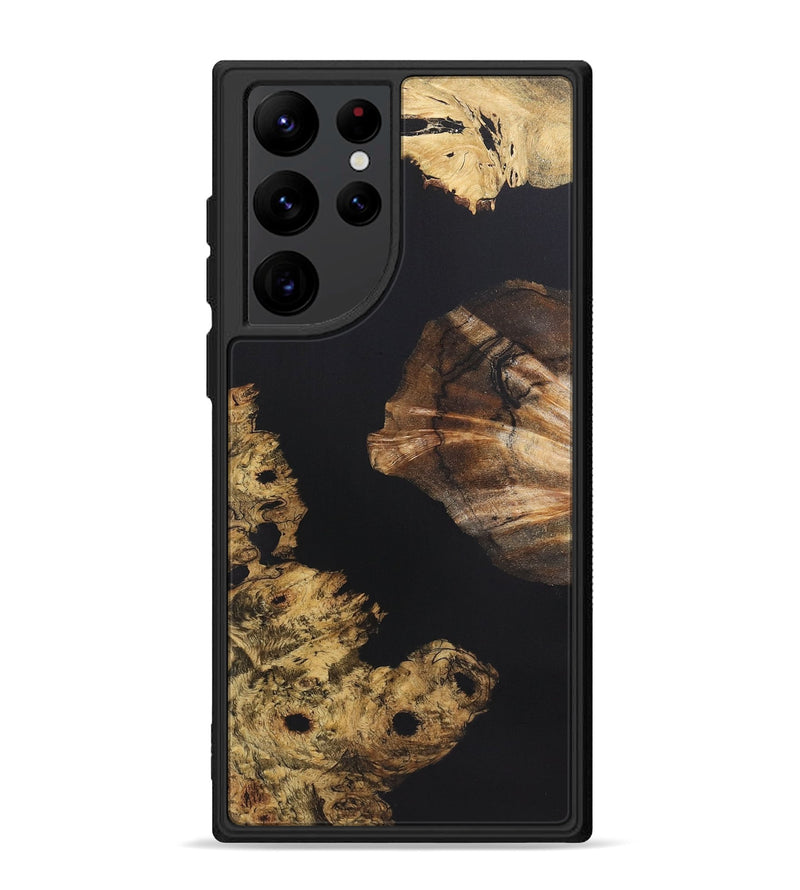 Galaxy S22 Ultra Wood+Resin Phone Case - Madeline (Pure Black, 721979)