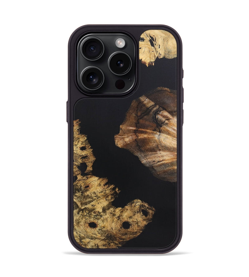 iPhone 15 Pro Wood+Resin Phone Case - Madeline (Pure Black, 721979)