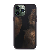 iPhone 13 Pro Max Wood+Resin Phone Case - Catherine (Pure Black, 721980)