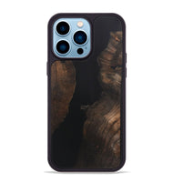 iPhone 14 Pro Max Wood+Resin Phone Case - Catherine (Pure Black, 721980)