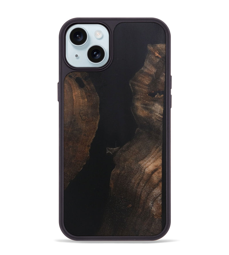 iPhone 15 Plus Wood+Resin Phone Case - Catherine (Pure Black, 721980)