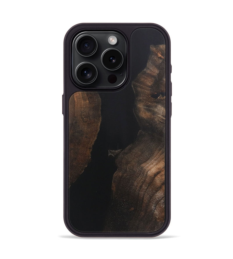 iPhone 15 Pro Wood+Resin Phone Case - Catherine (Pure Black, 721980)