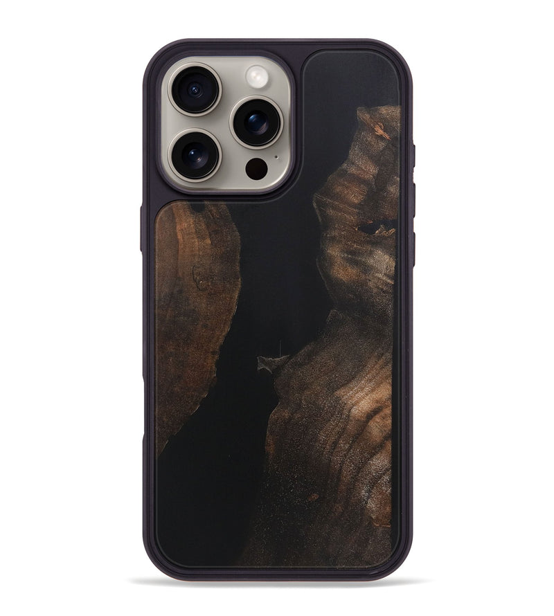 iPhone 16 Pro Max Wood+Resin Phone Case - Catherine (Pure Black, 721980)