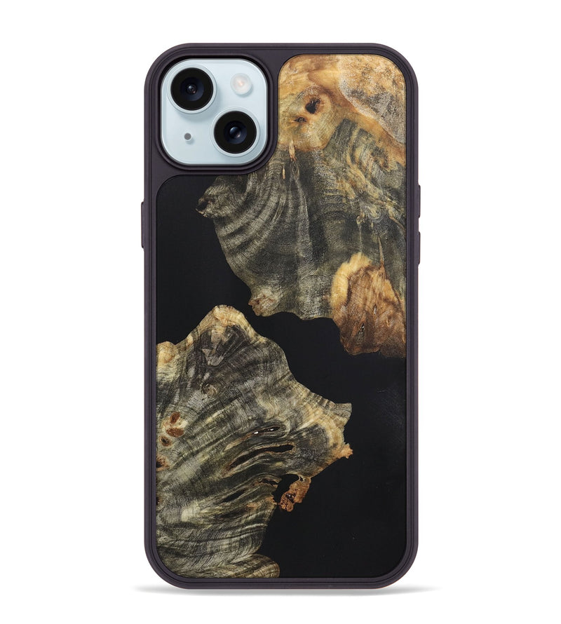 iPhone 15 Plus Wood+Resin Phone Case - Camron (Pure Black, 721981)