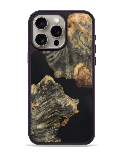 iPhone 15 Pro Max Wood+Resin Phone Case - Camron (Pure Black, 721981)