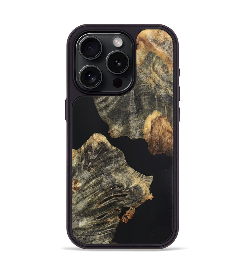 iPhone 15 Pro Wood+Resin Phone Case - Camron (Pure Black, 721981)