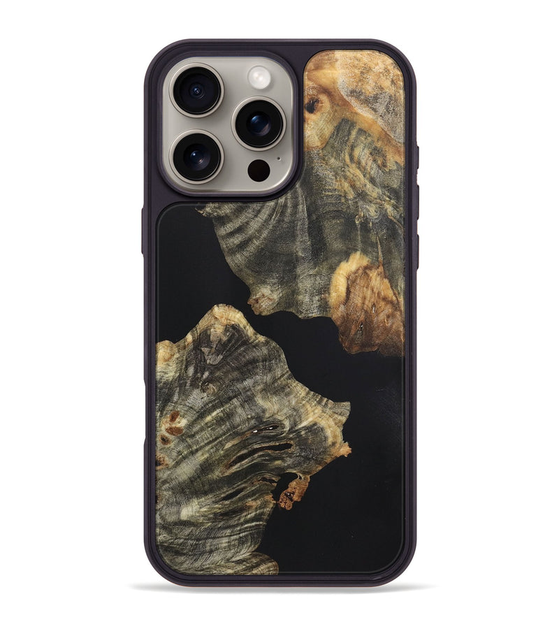 iPhone 16 Pro Max Wood+Resin Phone Case - Camron (Pure Black, 721981)