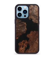 iPhone 14 Pro Max Wood+Resin Phone Case - Luis (Pure Black, 721982)