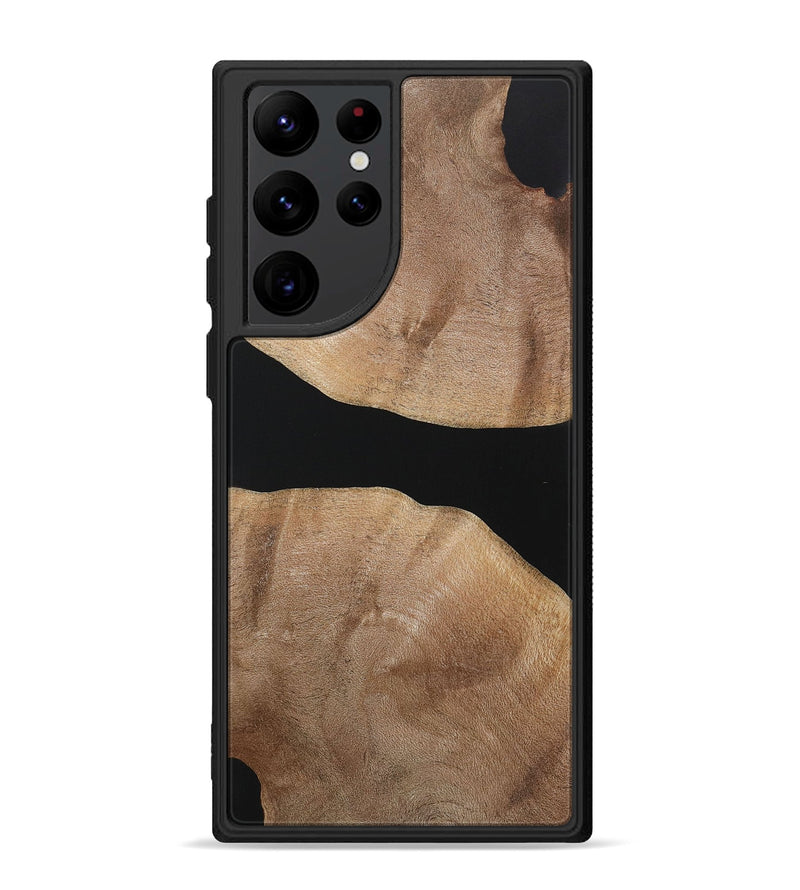 Galaxy S22 Ultra Wood+Resin Phone Case - Yaretzi (Pure Black, 721983)