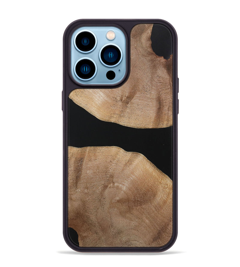 iPhone 14 Pro Max Wood+Resin Phone Case - Yaretzi (Pure Black, 721983)