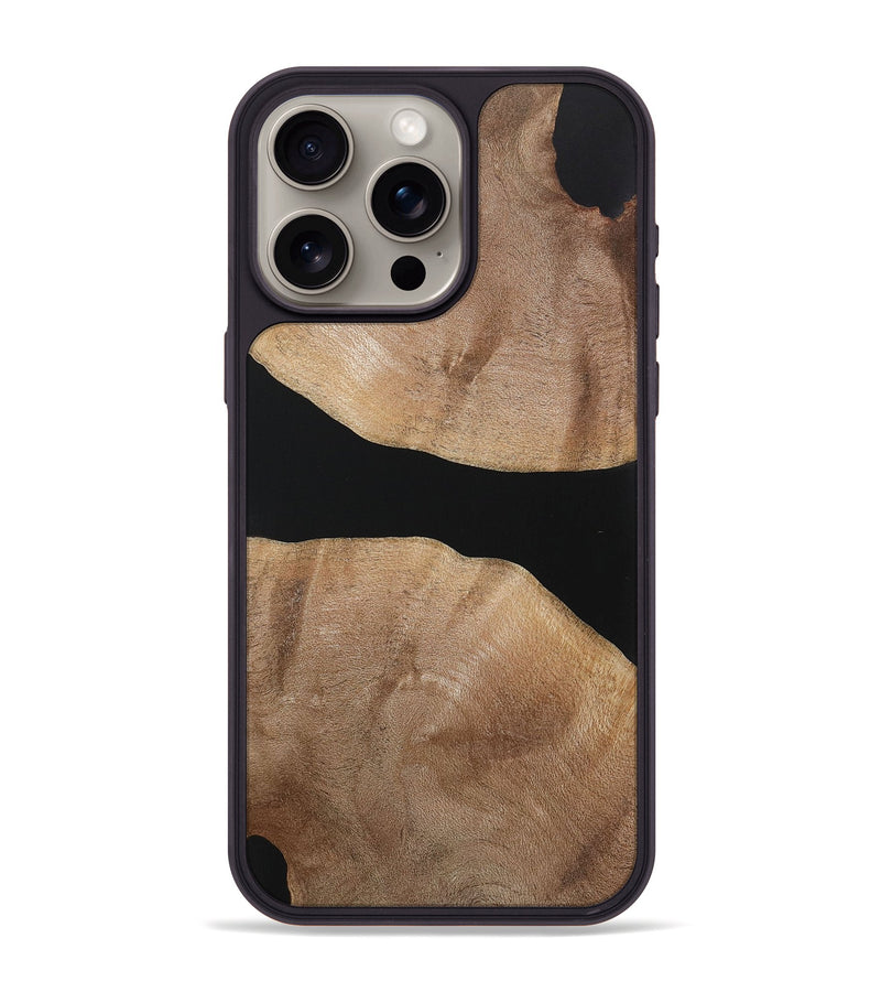 iPhone 15 Pro Max Wood+Resin Phone Case - Yaretzi (Pure Black, 721983)