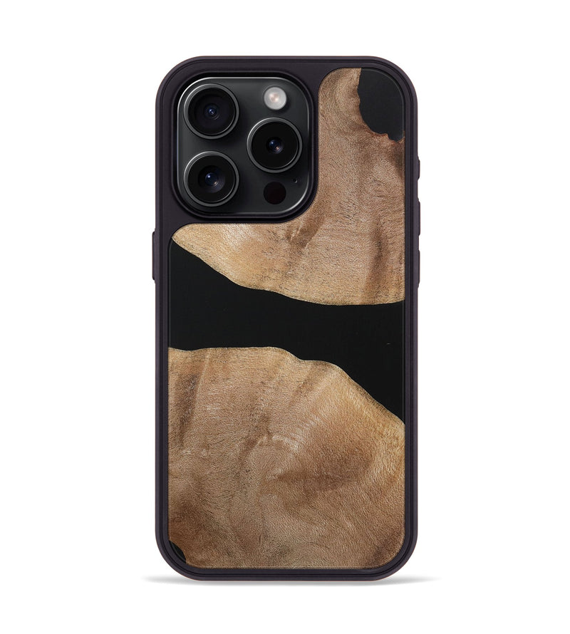 iPhone 15 Pro Wood+Resin Phone Case - Yaretzi (Pure Black, 721983)