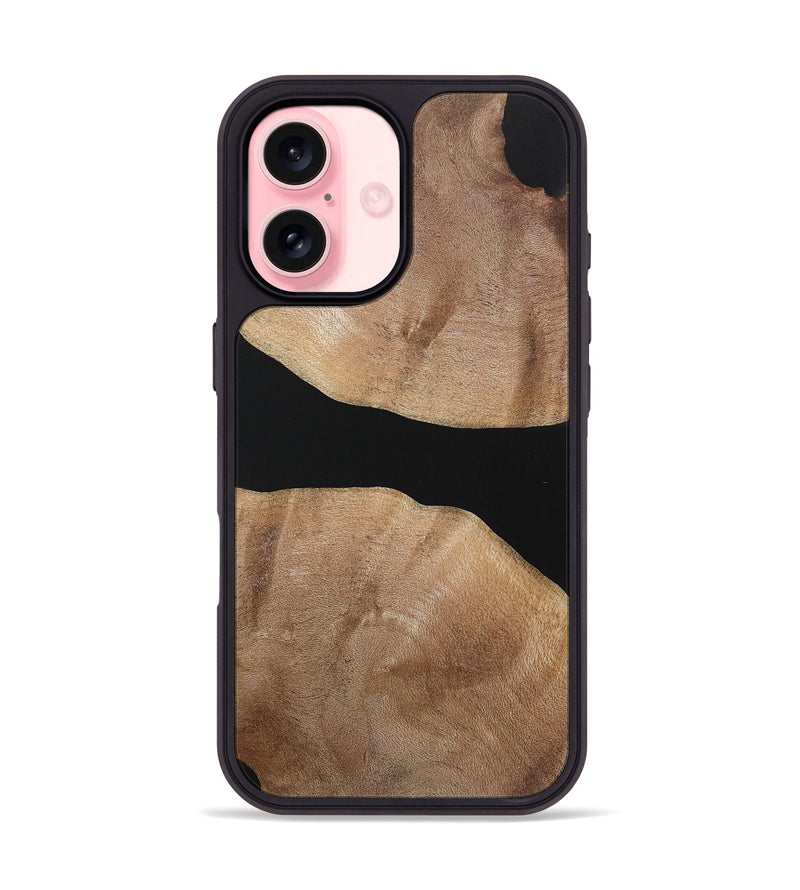 iPhone 16 Wood+Resin Phone Case - Yaretzi (Pure Black, 721983)