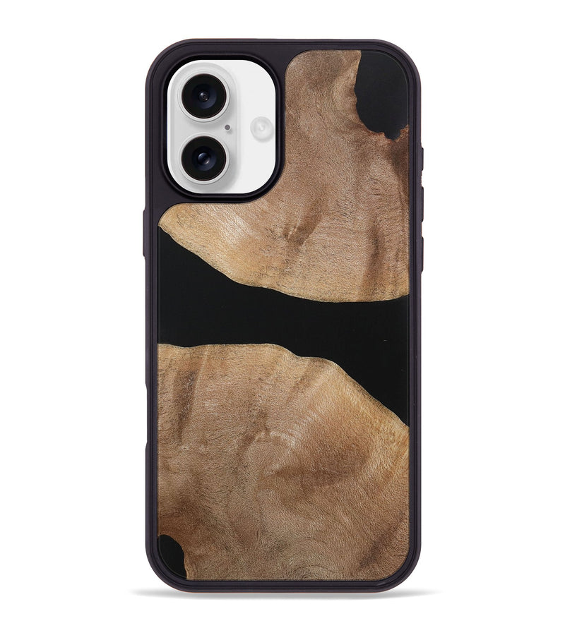 iPhone 16 Plus Wood+Resin Phone Case - Yaretzi (Pure Black, 721983)