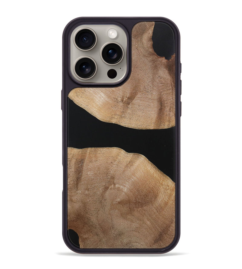 iPhone 16 Pro Max Wood+Resin Phone Case - Yaretzi (Pure Black, 721983)