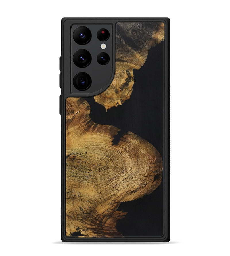 Galaxy S22 Ultra Wood+Resin Phone Case - Horace (Pure Black, 721984)