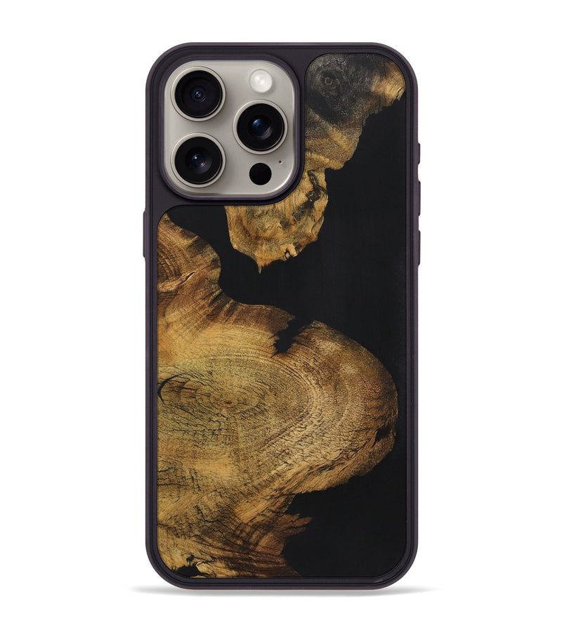 iPhone 15 Pro Max Wood+Resin Phone Case - Horace (Pure Black, 721984)