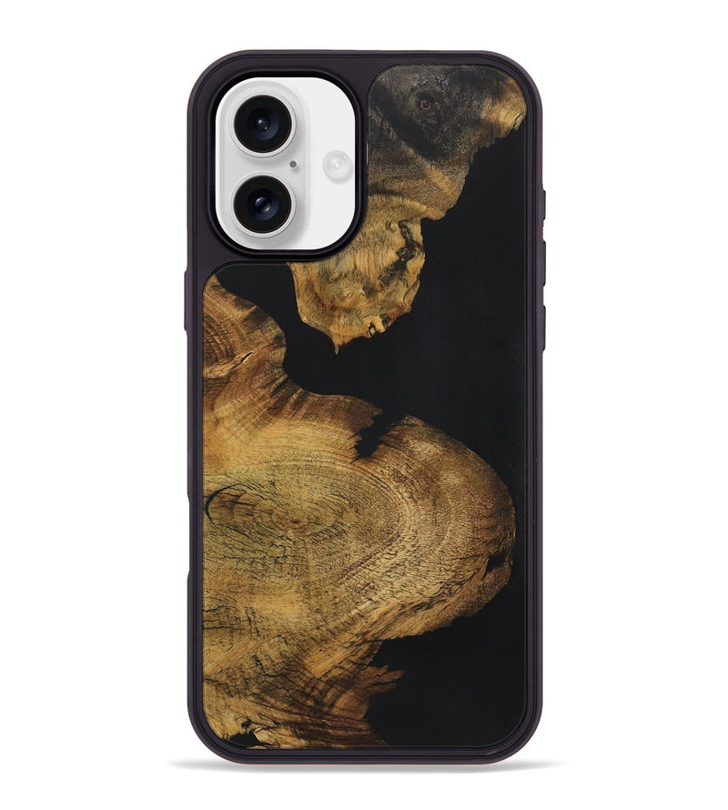 iPhone 16 Plus Wood+Resin Phone Case - Horace (Pure Black, 721984)