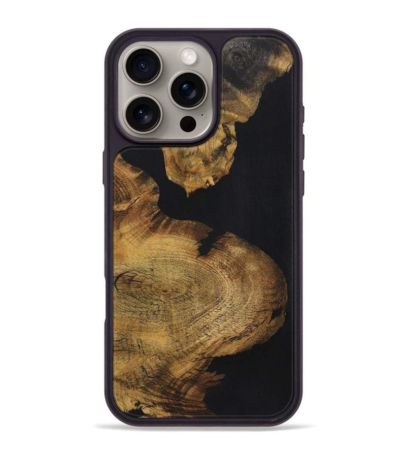 iPhone 16 Pro Max Wood+Resin Phone Case - Horace (Pure Black, 721984)