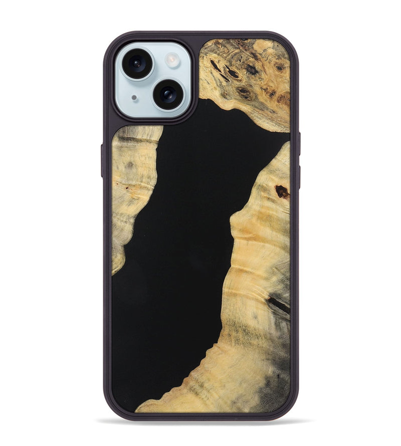 iPhone 15 Plus Wood+Resin Phone Case - Fern (Pure Black, 721985)