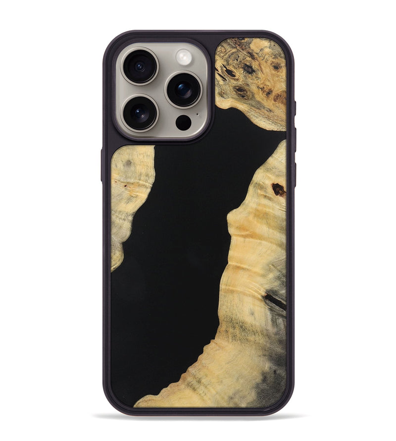 iPhone 15 Pro Max Wood+Resin Phone Case - Fern (Pure Black, 721985)