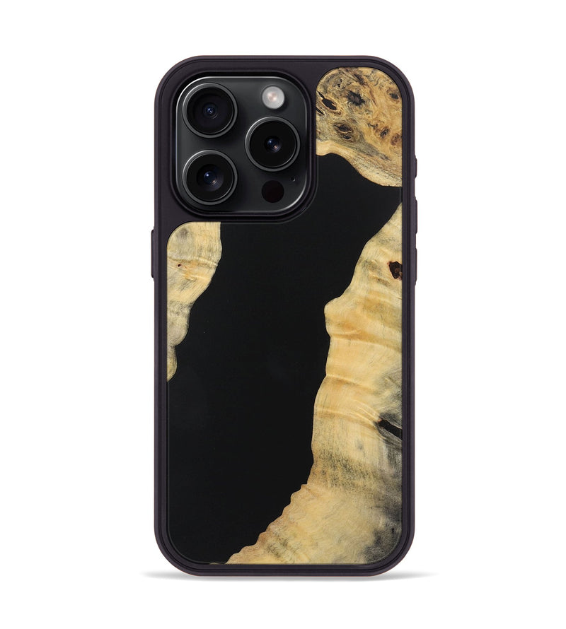 iPhone 15 Pro Wood+Resin Phone Case - Fern (Pure Black, 721985)