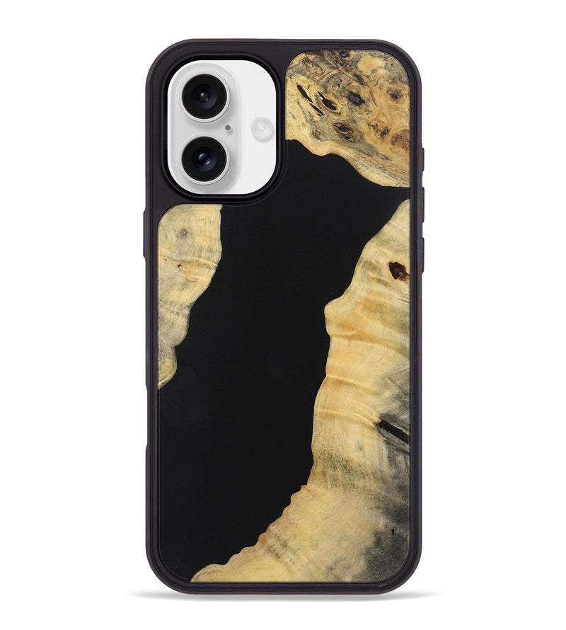 iPhone 16 Plus Wood+Resin Phone Case - Fern (Pure Black, 721985)